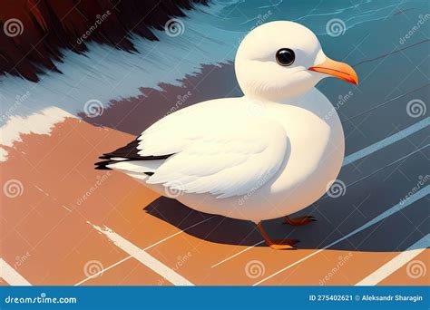 Cartoonish Atlantic Seabird, Seagull. Sea Gull, Bird In A Cartoon Style ...