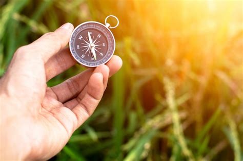 premium photo compass   hand