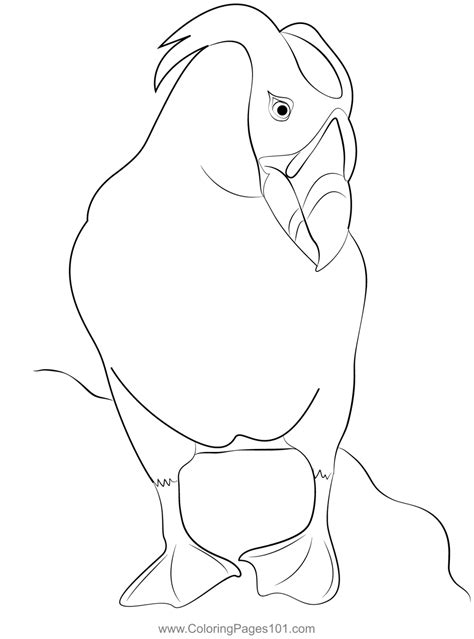 Tufted Puffin Coloring Page for Kids - Free Auks Printable Coloring ...