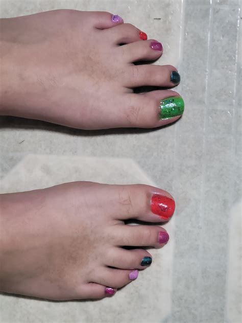 So my daughter begged to paint my toenails... 🤣 I had to give in and