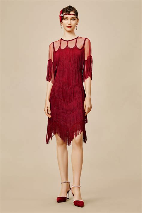 Shop 1920s Dresses - Beaded Fringe Flapper Dress | BABEYOND