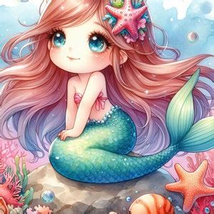 images cute mermaid images digital art printable  vintage