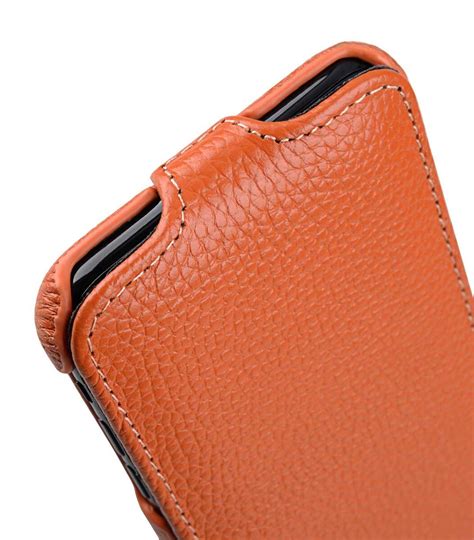 Кожаный чехол флип Melkco Jacka Type для Apple iPhone 15, оранжевый