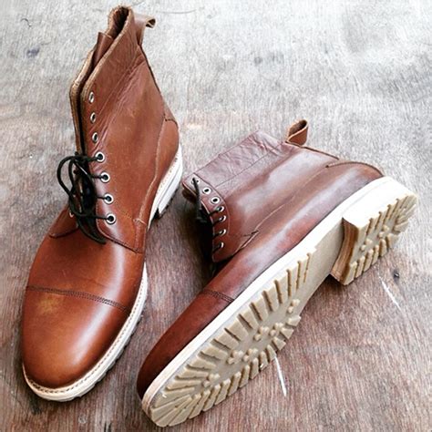 brown men wingtip boots   price  pune shell leather