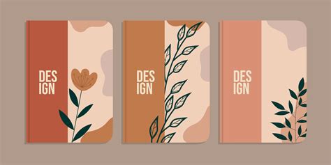 set of school book cover designs with aesthetic floral decorations ...