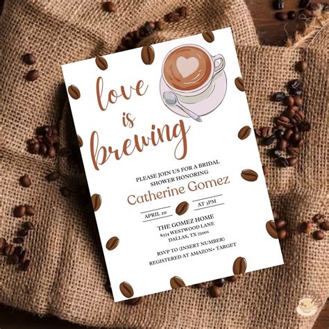 Love is Brewing Bridal Shower Invitation, Coffee Bridal Shower