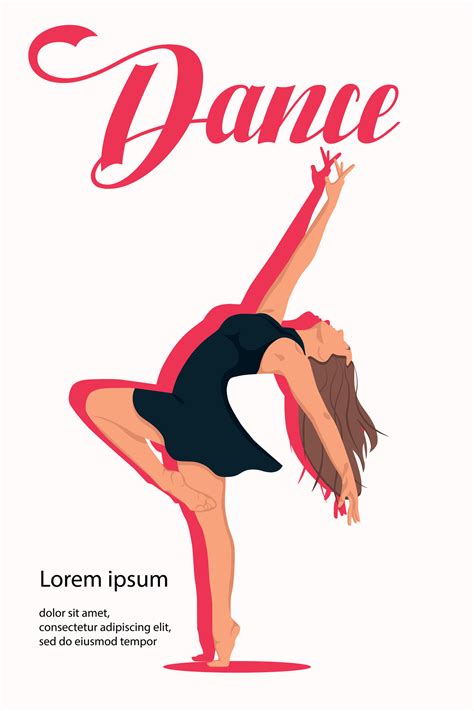 young girl  dancing vector poster perfect  dance studio class