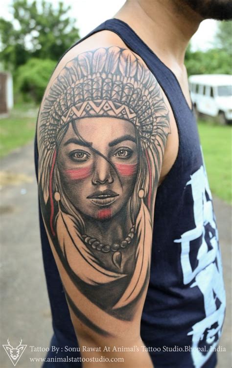 Native American women tattoo | Tattoo studio, Tattoos, Portrait tattoo