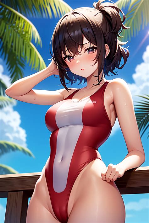 original characters, thighs, anime girls, anime, one-piece swimsuit
