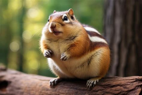 Premium AI Image | Fat Chipmunk in the wild