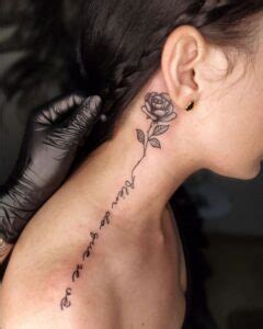 Tatuagem De Rosa No Pescoço - +60 tatuagens de rosa no pescoço LINDAS para fazer!