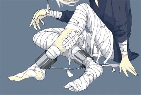 | injured | Bandages. White blue | Art reference poses, Anime drawings ...