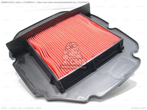 17210MBTD10: Element,air/c Honda - buy the 17210-MBT-D10 at CMSNL