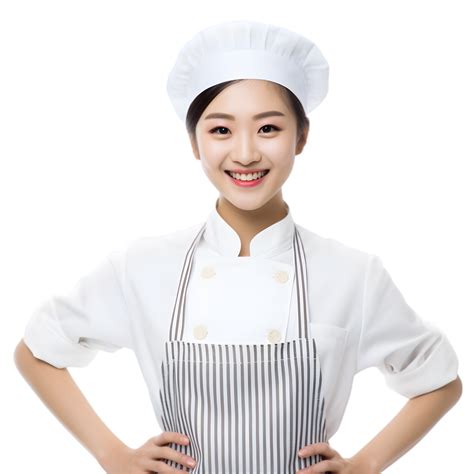 AI generated Cheerful mature Asian cook woman posing and smiling at