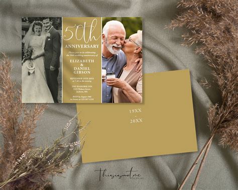 50th Anniversary Invitation Template Printable Editable - Etsy