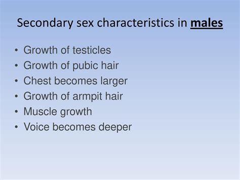 primary  secondary characteristics  puberty