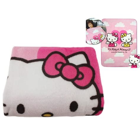 Hello Kitty and Mimmy White Soft Plush Pink Colored Blanket - Walmart ...