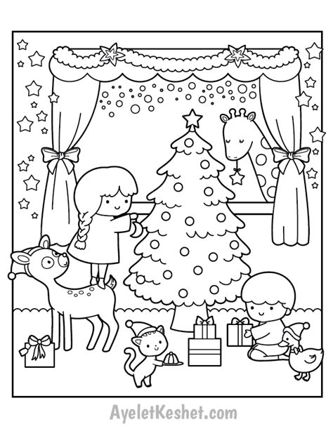 Free Printable Christmas Coloring Pages for kids - Ayelet Keshet