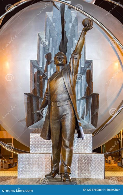 OBNINSK, RUSSIA - OCTOBER 2016: Monument To the Pioneers of Nuclear ...