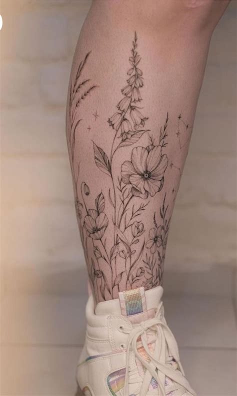 tattoo flower leg