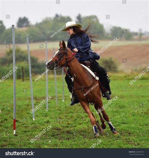 Beautiful Cowgirl Riding Brown Horse Barrel库存照片325668743 | Shutterstock