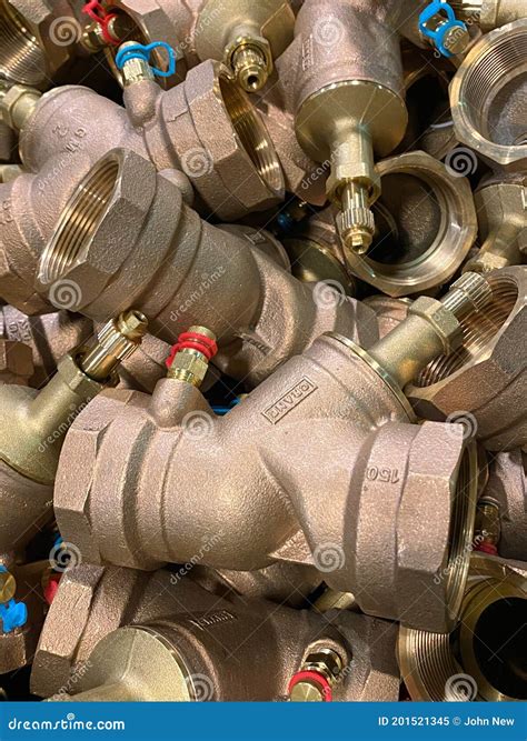 Scrap Bronze Valves in a Chaotic Heap Stock Image - Image of jumble