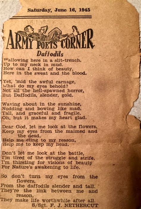 A poem from the trenches | Rotary Club of Edmonton Strathcona