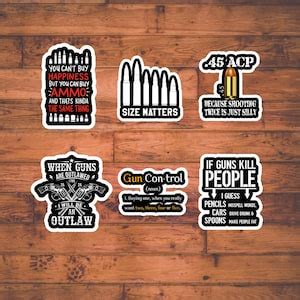 Gun Sticker Pack, Computer Stickers, Water Bottle Stickers - Etsy