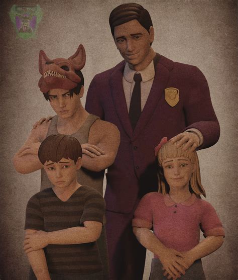 (Blender Fnaf ) The Afton family Photo remastered by xXMrTrapXx on
