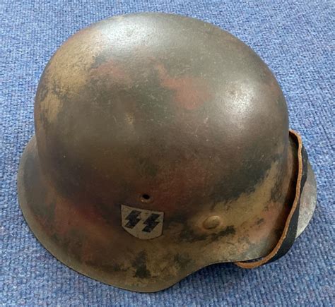 Sold at Auction: WW2 German with Double SS Helmet with Lining and Chin ...