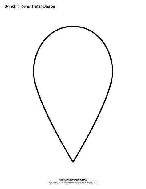 printable flower petal template