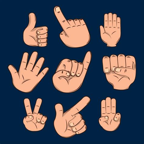 hands language gesture  vector art  vecteezy