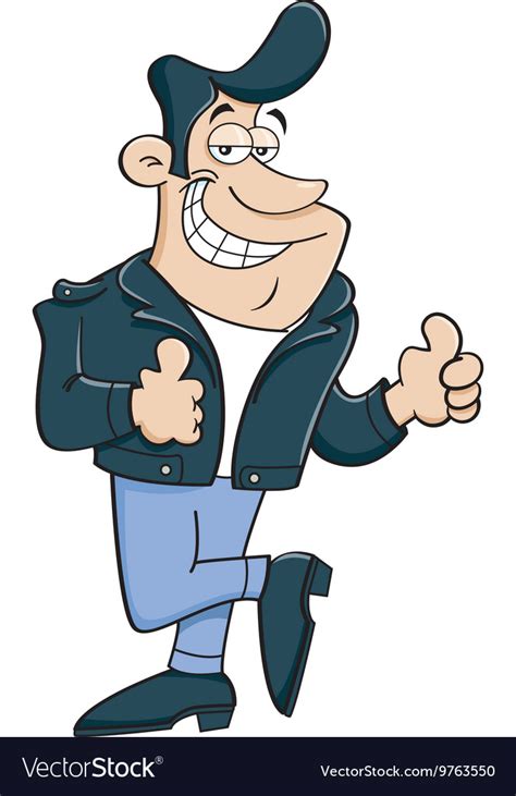 Cartoon man giving double thumbs up Royalty Free Vector
