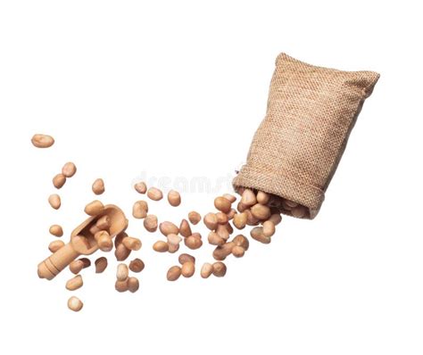 Peanut Flying in Sack Bag, Brown Grain Peanuts Throw Abstract Float ...