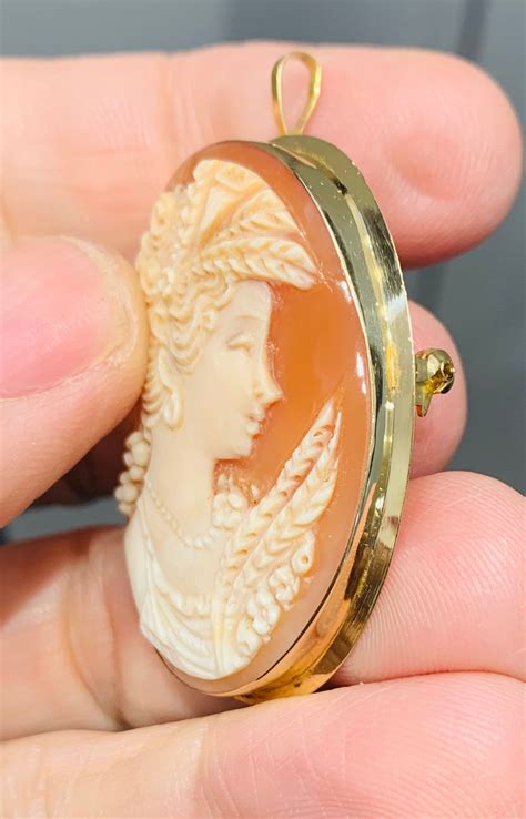 Hervorragende Vintage große 18ct gold Cameo Anhänger / Brosche | Etsy