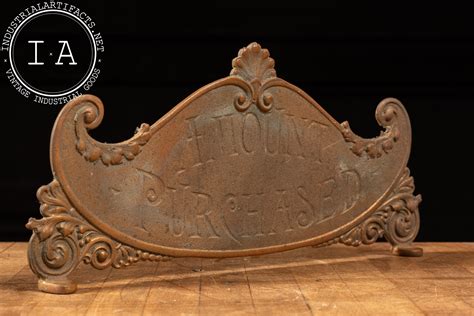 Brass Finish Reproduction Cash Register Top Sign – Industrial Artifacts