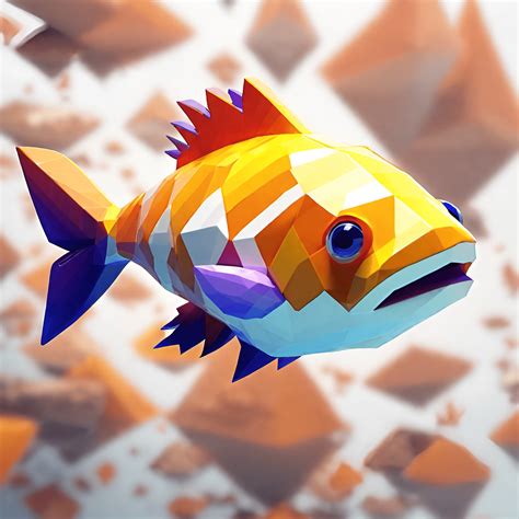 colorful  poly fish   ai scribbles