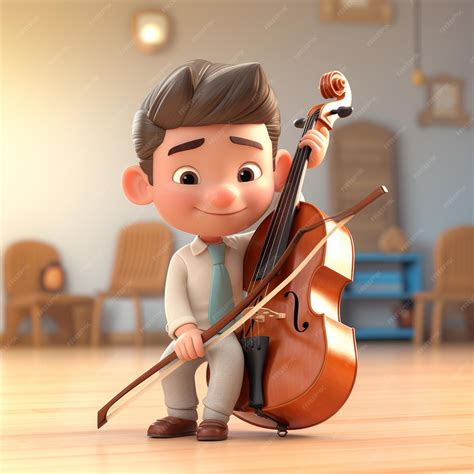 Premium AI Image | cartoon boy playing music