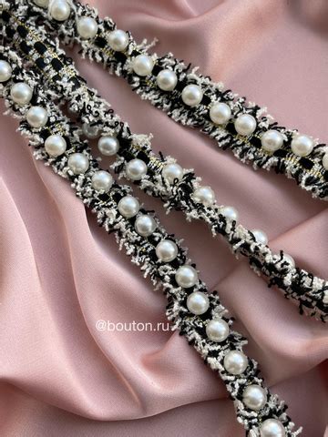 Тесьма черная с крупным жемчугом – купить за 335 руб | BOUTONRU.RU