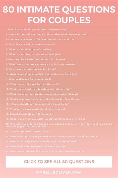 80 Intimate Questions for Couples - Questions for Couples | Intimate