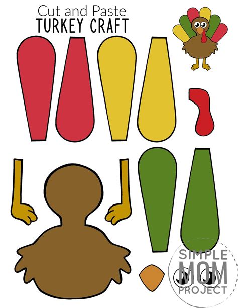 Cut and Paste Turkey Craft for Kids with Free Template