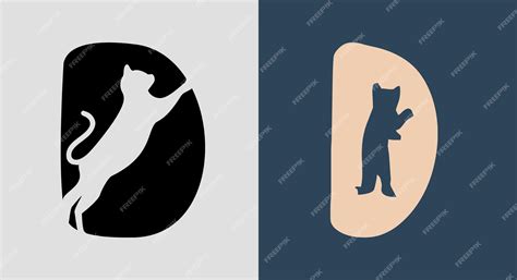 Premium Vector | Initial letters d cat logo designs bundle