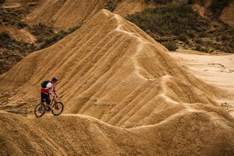 mountain biking   spanish desert editorial stock photo image