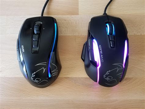 Roccat Kone EMP vs. Roccat Kone AIMO comparison review : MouseReview