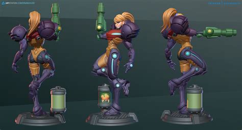Dinamuuu 3D - Samus Aran Gravity Suit Sculpt for 3D Print