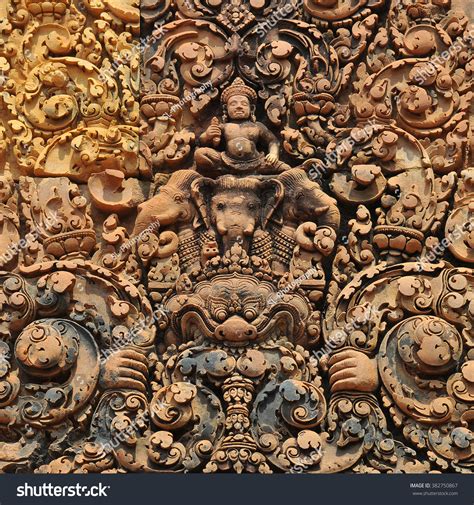 Detail Bas Relief Architecture Banteay Srei Stock Photo 382750867 | Shutterstock