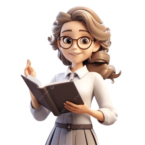 3d Professional Character Dynamic Cheering Modeling Female Teacher, 3d
