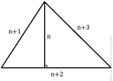 A triangle has consecutive side and height lengths for some integer n ...