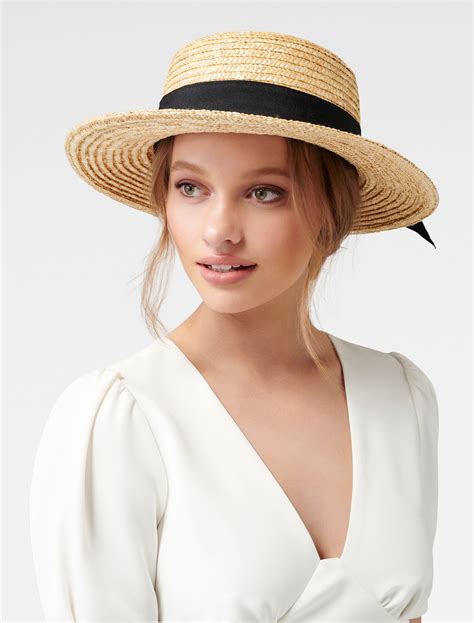 grace straw boater hat womens fashion