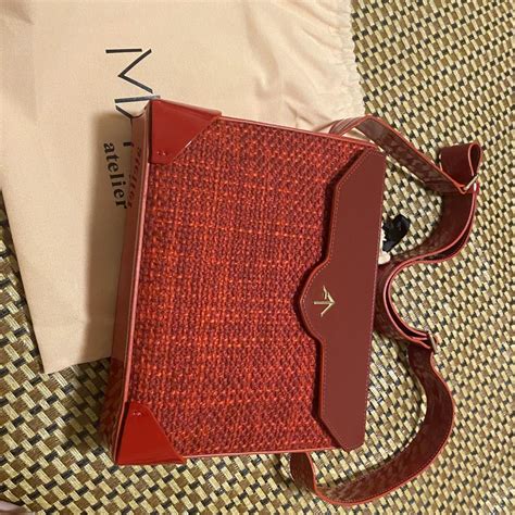 Manu Atelier Bold Combo Tweed Patent Suede Bag Never... - Depop